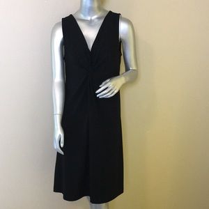 EDDIE BAUER | Solid Black Twist Front Dress